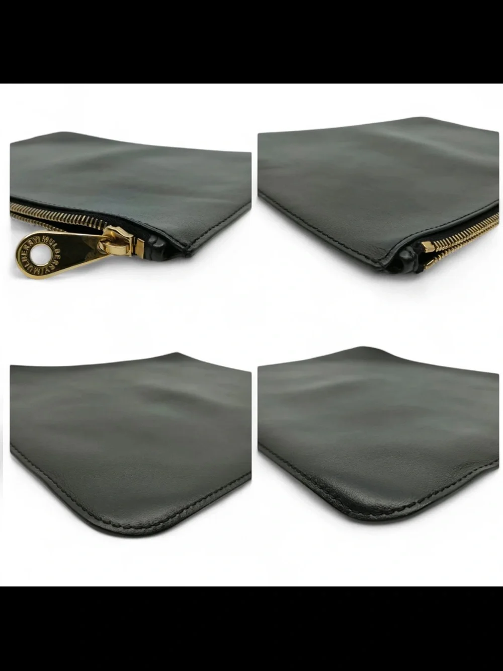 Mulberry Black Leather Toiletry Pouch with Perforated Tree Motif